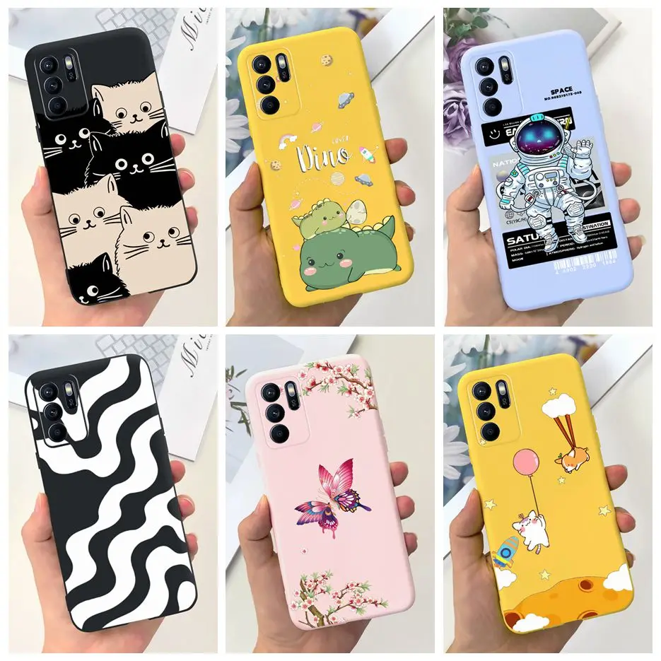 For Oppo Reno 6Z 5G Case CPH2237 Lovely Candy Painted Cover Soft Silicone Phone Case For Oppo Reno6 Z Reno6Z Fundas 6.4'' Bumper