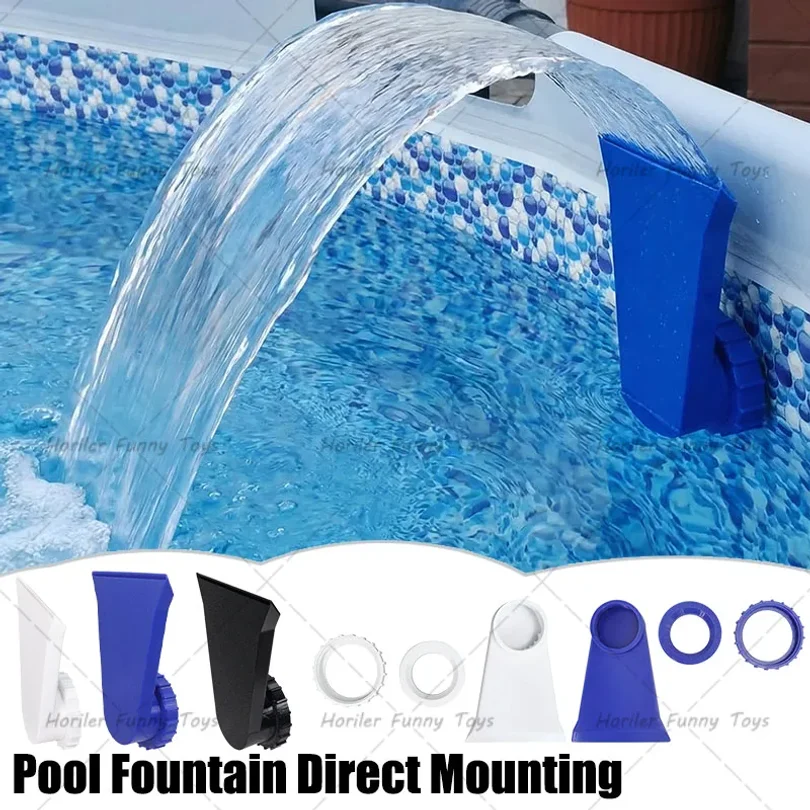 Pool Fountain Direct Mounting Compatible With Bestway or Intex Nozzles Pool Waterfall Easy To Install, Suitable for Pool Parties