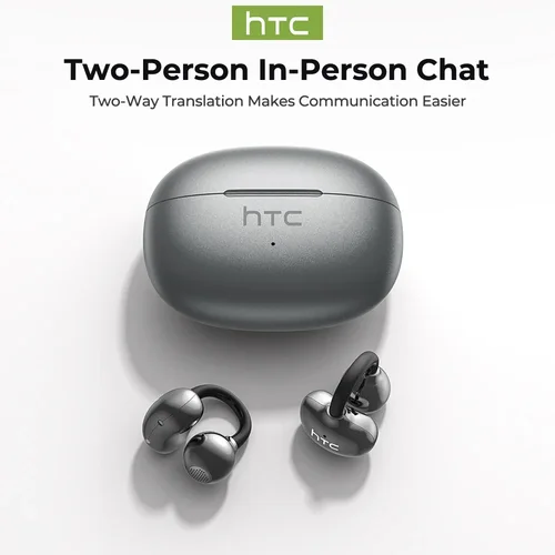 Imagen 2 del producto 【HTC NE55】 Auriculares Bluetooth Auriculares con traducción AI Clip para la oreja Auriculares deportivos inalámbricos Confort Supergraves Auriculares abiertos