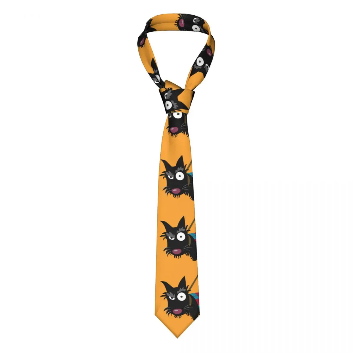 Custom Scottie Eye Ties Men's Fashion Silk Cartoon Dog Scottish Terrier Neckties for Business