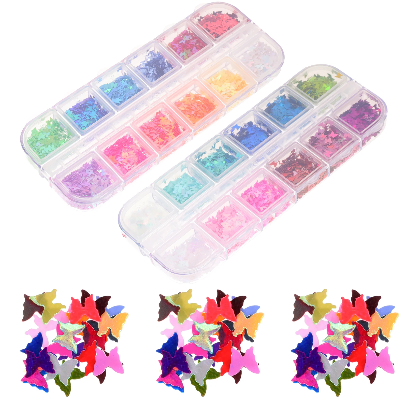 مسمار الفن الديكور الفراشات الترتر يلمع ماكياج الترتر مانيكير لوازم صالون المنزل استخدام مسمار الفن الديكور