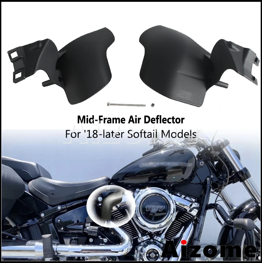 Mid-Frame Air Deflector For Harley Softail Fat Bob FXFBS Street Bob FXDB FLSB 2018-2023 Motorcycle Heat Shield Trim Engine Cover