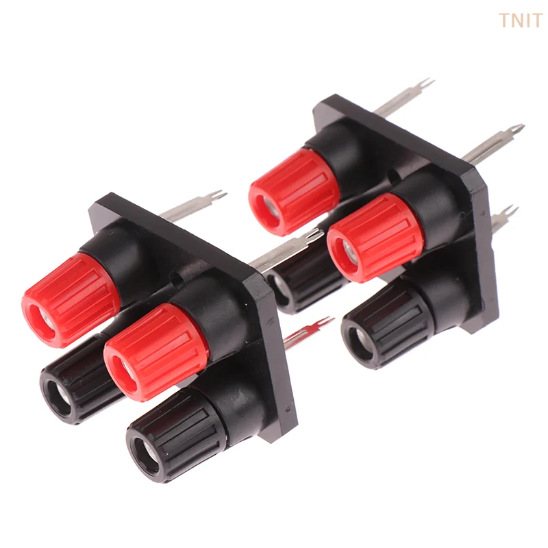 [J] 2pc External Banana Jack 4Pin Speaker Amplifier Wire Clip Socket WP4-10 Terminal