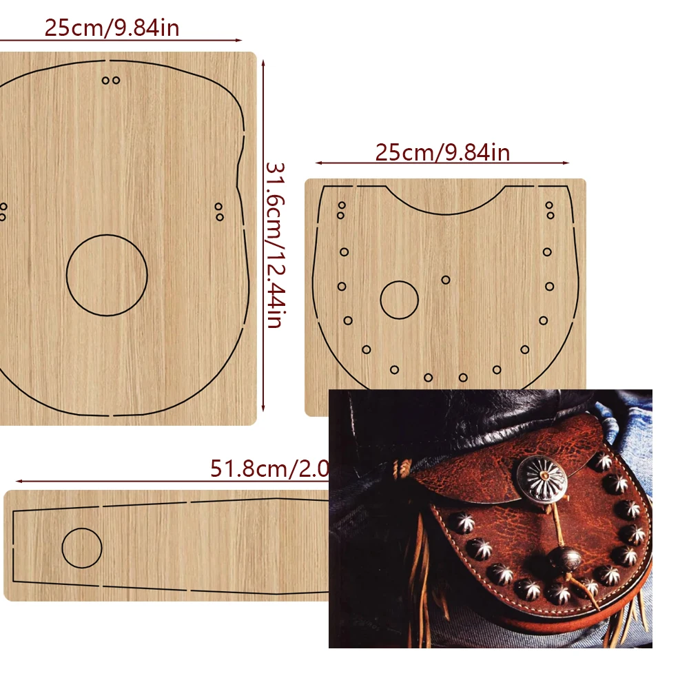 1 set leather cutting die for a 9-inch saddle bag, a good helper for DIY handcrafted leather enthusiasts.