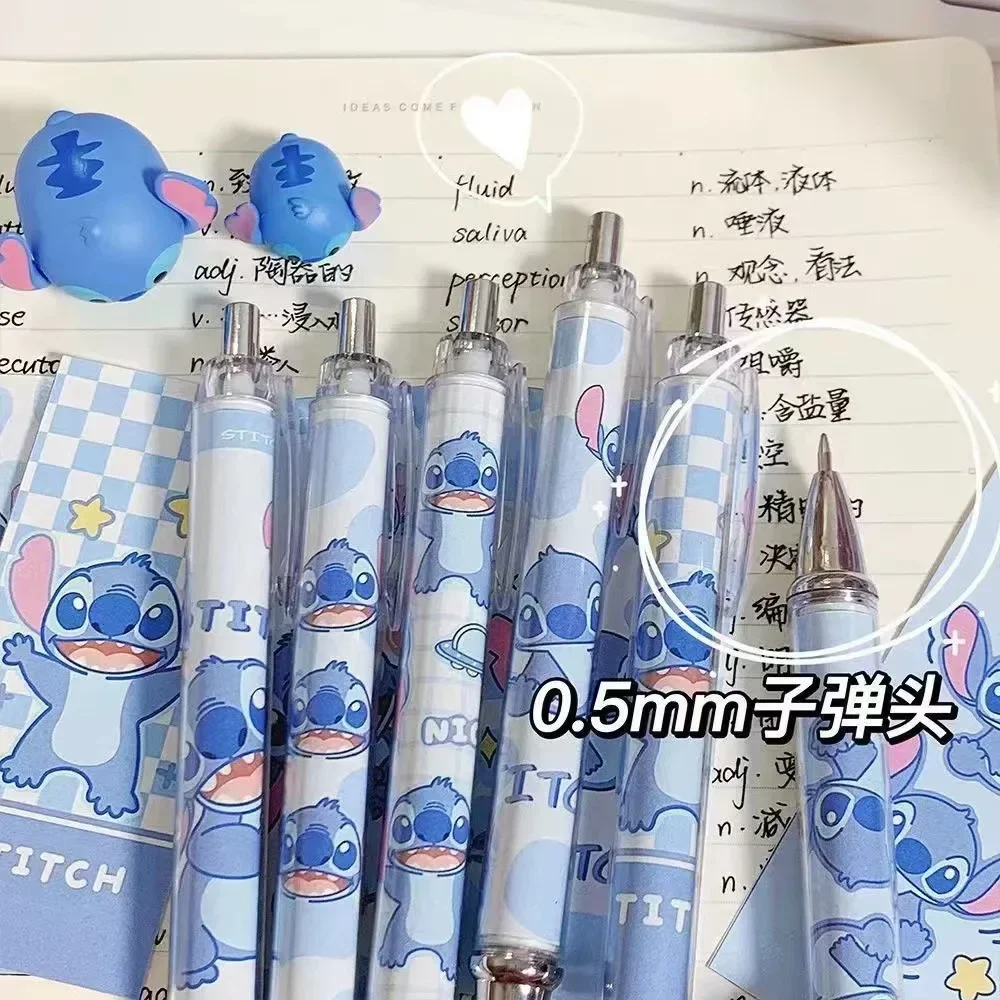 Stitch Disney Gel Pen Press Pencil Black Pen Cartoon Kawaii Student Exam Pen Special Writing Painting Toy 0.5mm Kids Gift