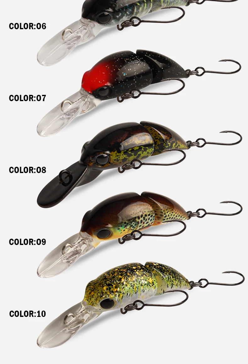 LEYDUN 35mm 2,6g Micro Angelköder Zwei Abschnitte Schwimmende Minnow Flach Tauchen Crankbait Angeln Künstliche Swimbaits Köder – Detail 9