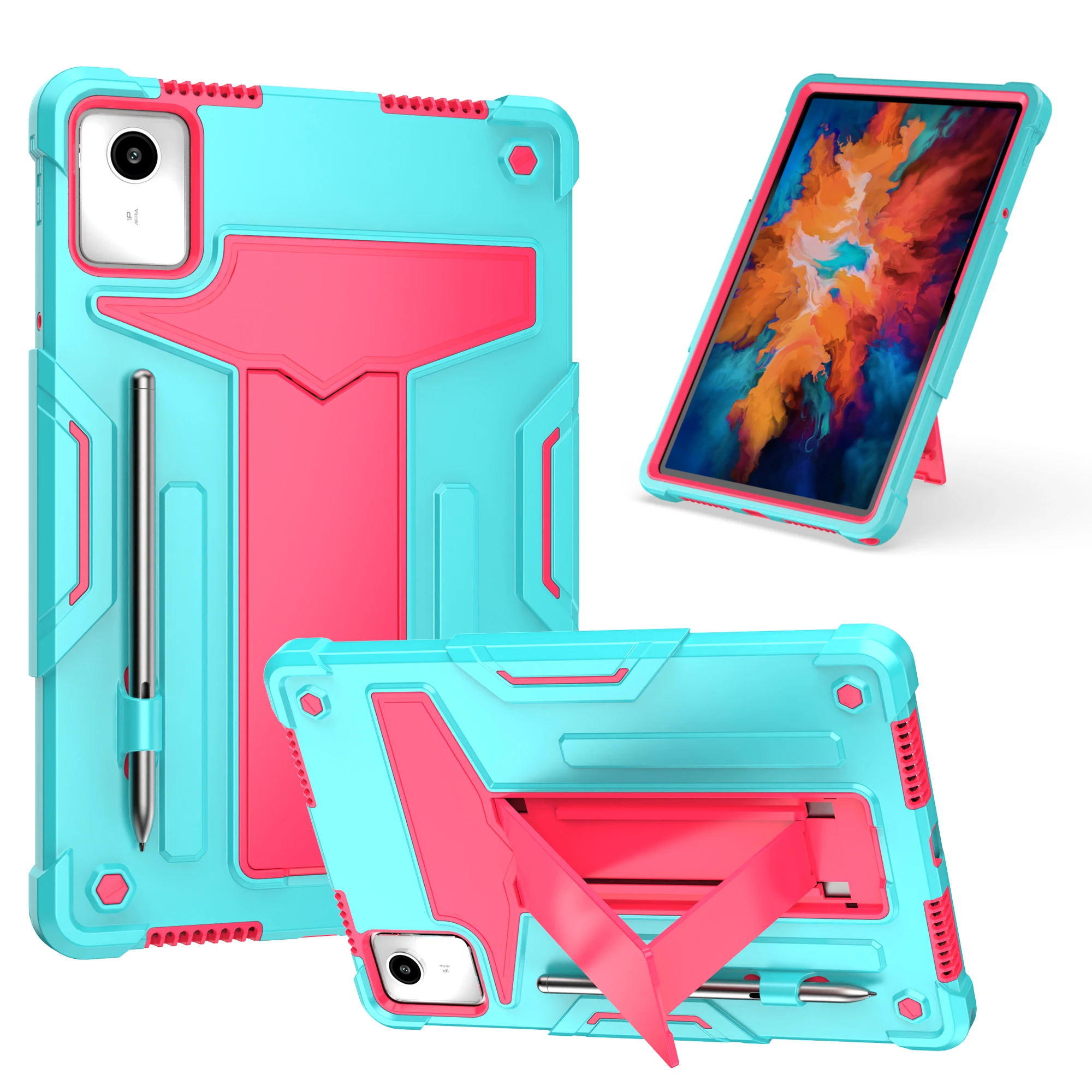 

For Lenovo Tab M11 2024 M10 Plus 3rd Gen 10.6 P11 Plus Pro Armor Case TPU+PC Stand Cover For Lenovo Tab M10 X606F M8 Case