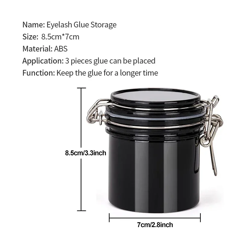 Perfect Air Tightness Eyelash Glue Storage Tank Lash Glue Containers with Activated Carbon Beauty Packaging Accept Custom Logo