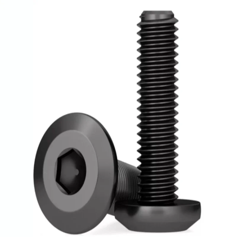 Black Ultra Thin Flat Wafer Head Screw Bolt M2-M6 Allen Hex Socket 304 A2-70 for Downside Furniture