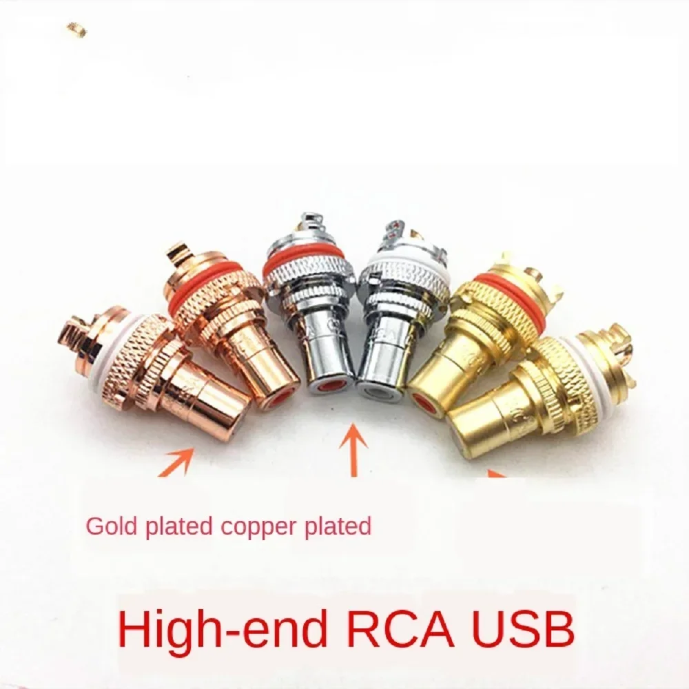 

Американский CMC тонкий медный позолоченный RCA USB аудиоусилитель AV аудио разъем Lotus три цвета на выбор