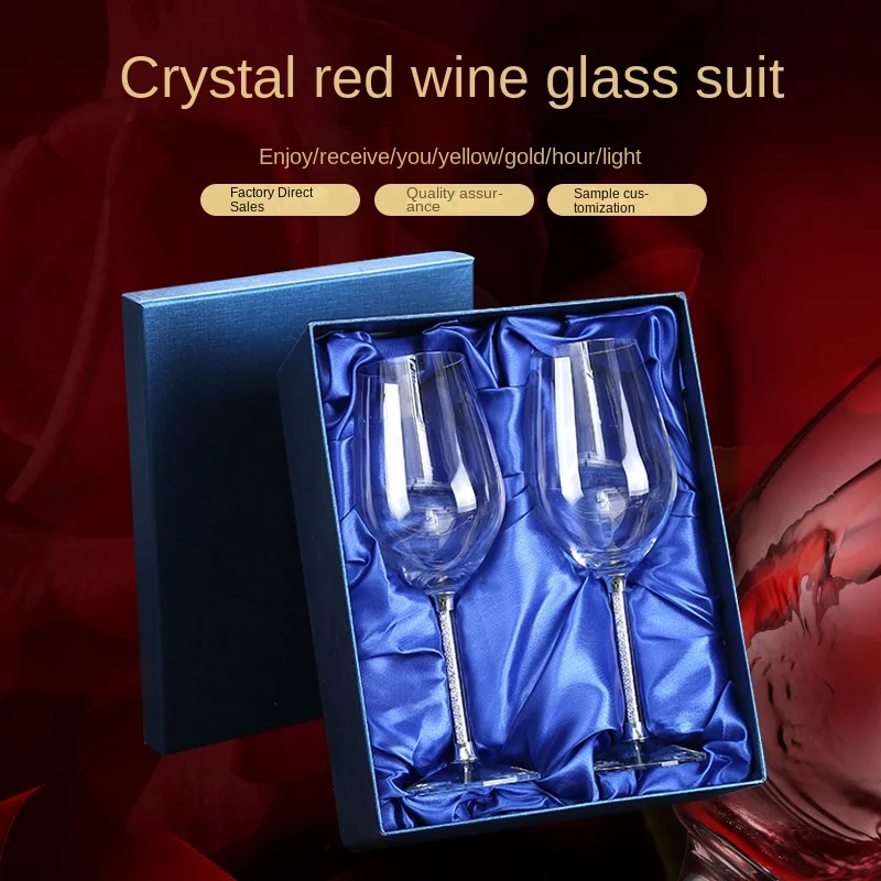 New home European style tall glass set, multi-layer glass red wine glass, champagne glass, blown wine glass gift box