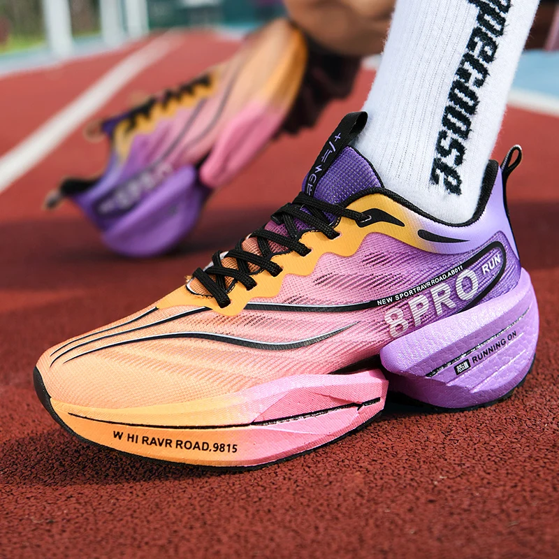Men Running Sport Shoes Casual Marathon Carbon Plate Air Cushion Highquality Women's Comfortable Athletic Nonskid Tenis Sneakers image 6