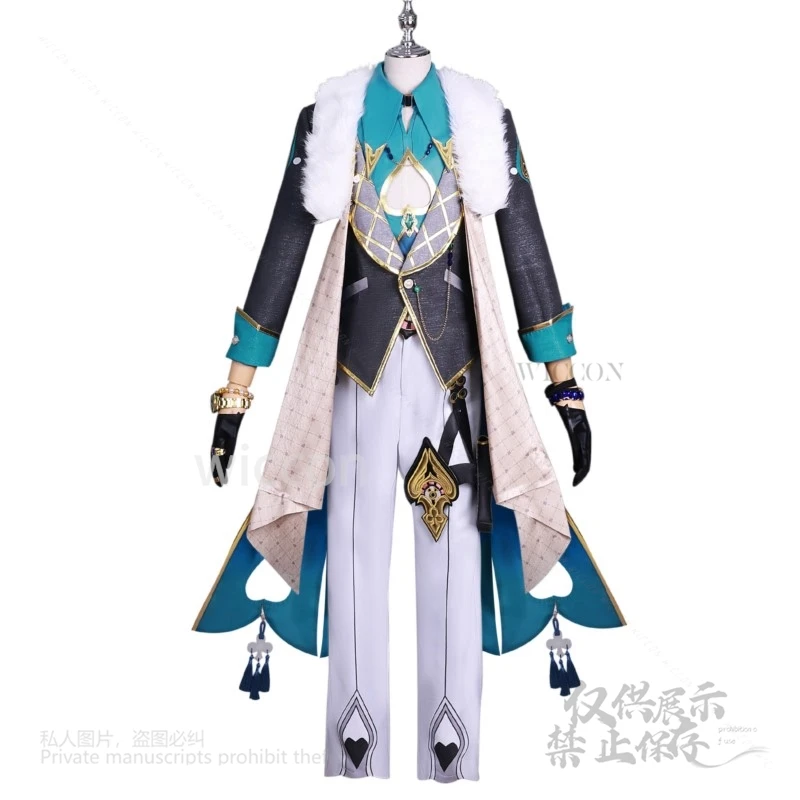 Aventurine Cosplay Costume Anime Game Honkai Star Rail Full Set Outfit Uniform Aventurine Shoes Props Wigs For Man Customized