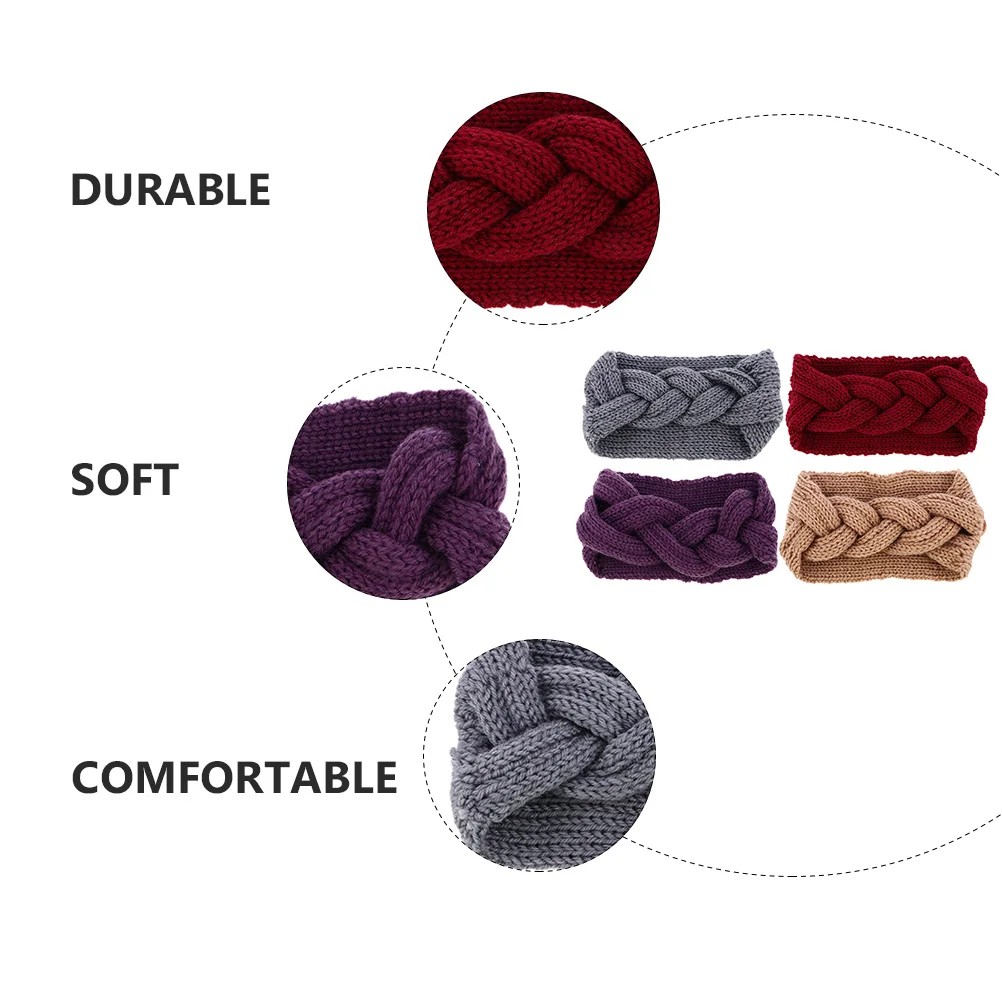 4 قطعة محبوك الأذن دفئا عقال الشتاء أشرطة رأس للنساء الدافئة مريحة رباط شعر مع أزرار جانبية يندبروف أنيق