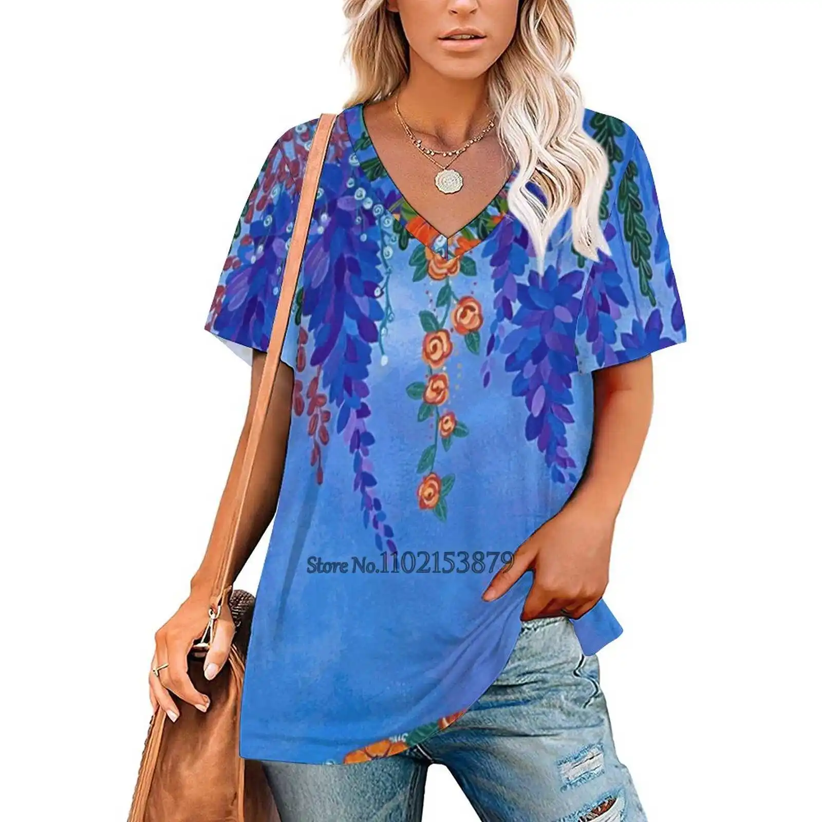 Eternal Flowers No. 1 Women Print T-Shirt Summer Casual Tops Streetwear T Shirt Boho Ladies Top Eternal Flowers Eternal Flowers