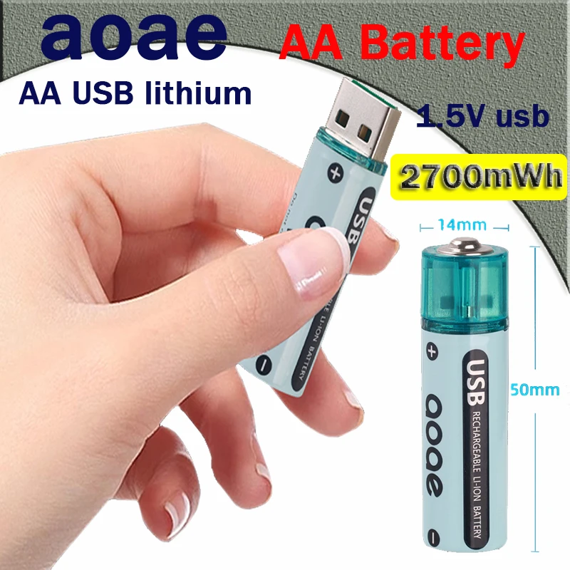 1.5V aa rechargeable battery USB lithium battery for Remote Control Mouse Small Fan Electric Toy pilhas aa recaregaveis