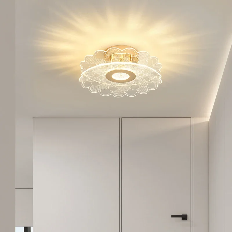 Acrylic LED Ceiling Lamps Entrance Balcony Corridor Flower Ceiling Chandeilers Lamps Modern Luxurious Bedroom Bloakroom Lighting