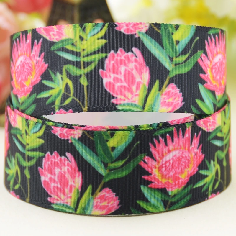 22mm 25mm 38mm 75mm flowers  cartoon printed Grosgrain Ribbon party decoration 10 Yards satin ribbons