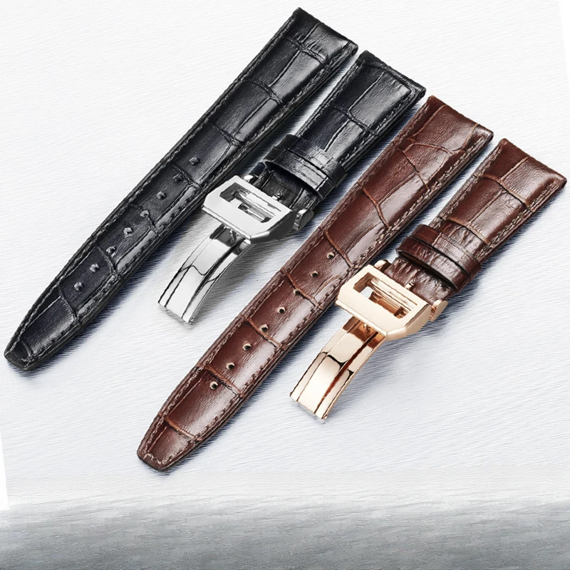 Suitable for Portugieser seven-day chain timer Portofino cowhide Folding watch strap for men and women