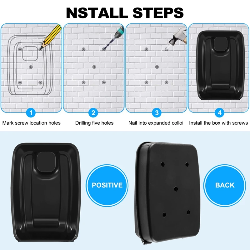 Wall Mounted Caixa Chave Grande, impermeável Outdoor Caixa Chave com 12 Código, Rustproof, Weatherproof, Heavy Duty