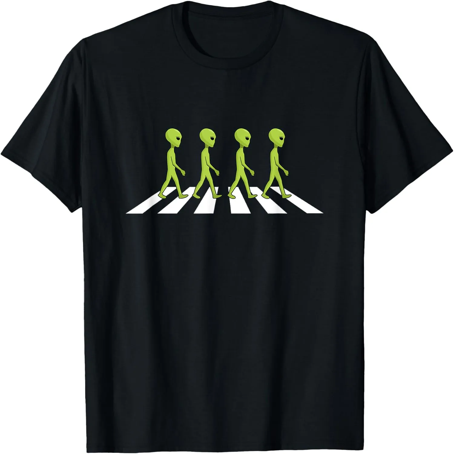 Aliens Crossing and Walking Across Road Funny Gift T-Shirt Short sleeve shirt, Retro tee