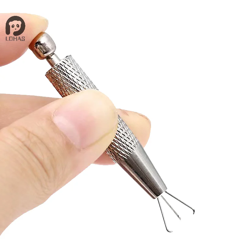 

4 Claws Pick-up Tool Jewelry Beads Diamond Gems Prong Holder Tweezer Catcher Grabber Stainless Steel Chip Gripper
