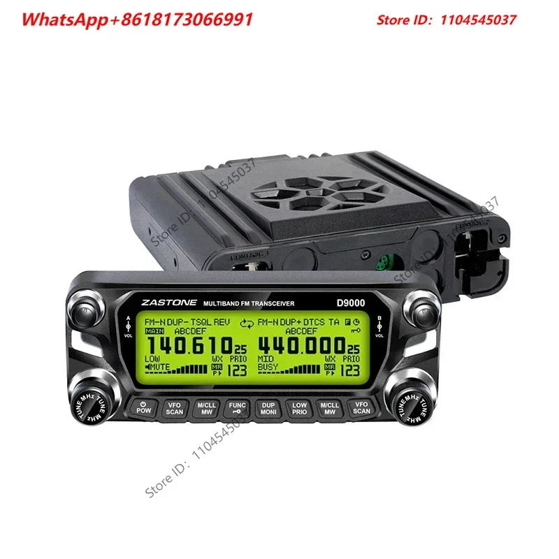 Zastone D9000 Car Walkie Talkie Radio Station 50W UHF/VHF 136-174/400-520MHz Two Way Radio Ham HF Transceiver