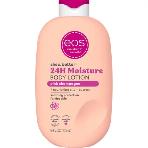 Loção Hidratante para Pele Seca com Manteiga de Karité e Aroma de Champanhe Rosa 16 Fl Oz