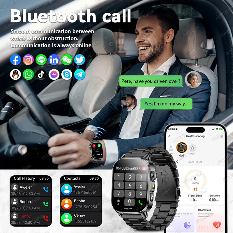 2026 Neue Mikro-Smartwatch für körperliche Untersuchungen und Gesundheit, Blutdruck, Harnsäure, Blutfette, Taschenlampe, Pflege, Smartwatch für Frauen