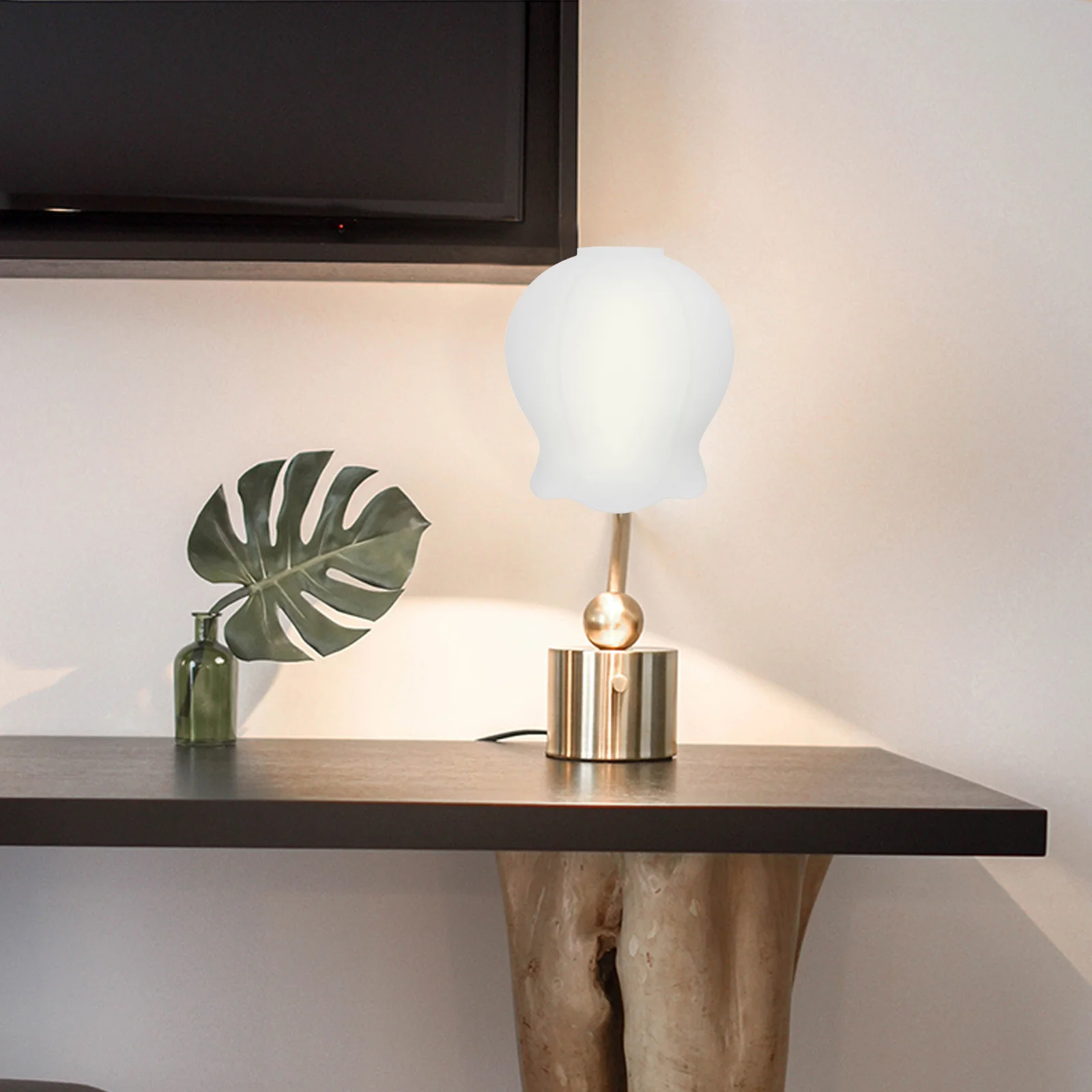 

Glass Lamp Shade Replacement Floral Milk- Design Decorative Globe for Living Room Bedroom Pendant Light Cover