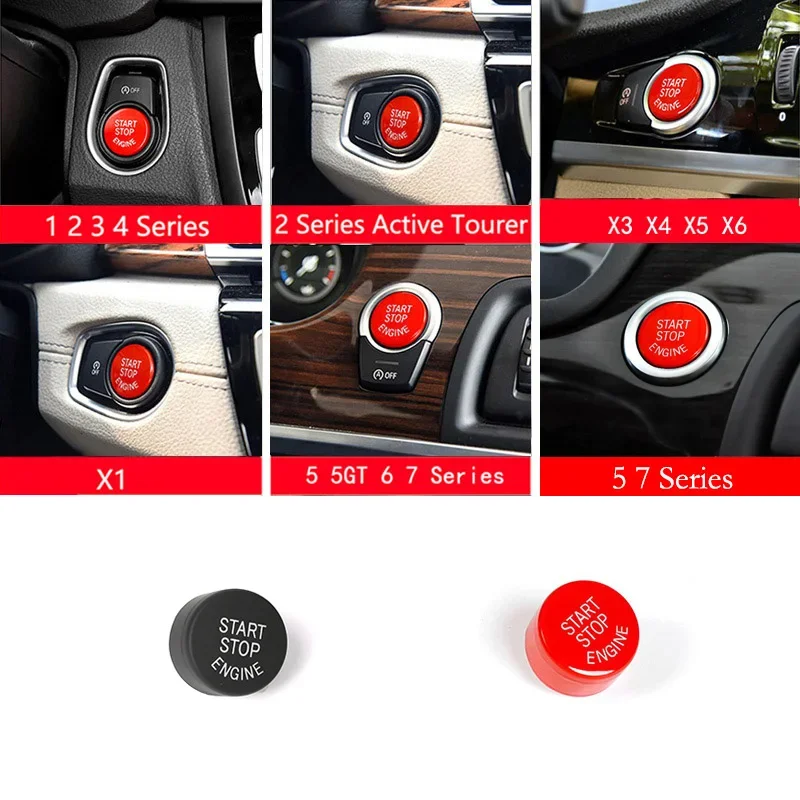 

Car Sport Start Stop Engine Switch Button Replace Cover Ignition Switch Start button For BMW 1 2 3 4 5 6 7 Series X1 X2 X3 X4 X5