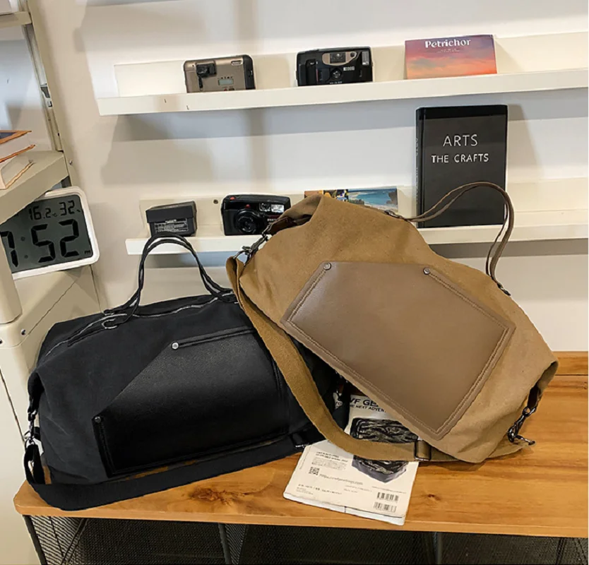 

New High Quality Canvas Travel Duffle Totes Men Women's Large Capacity Sports Fitness Shoulder Bags Handbag Crossbody Bag