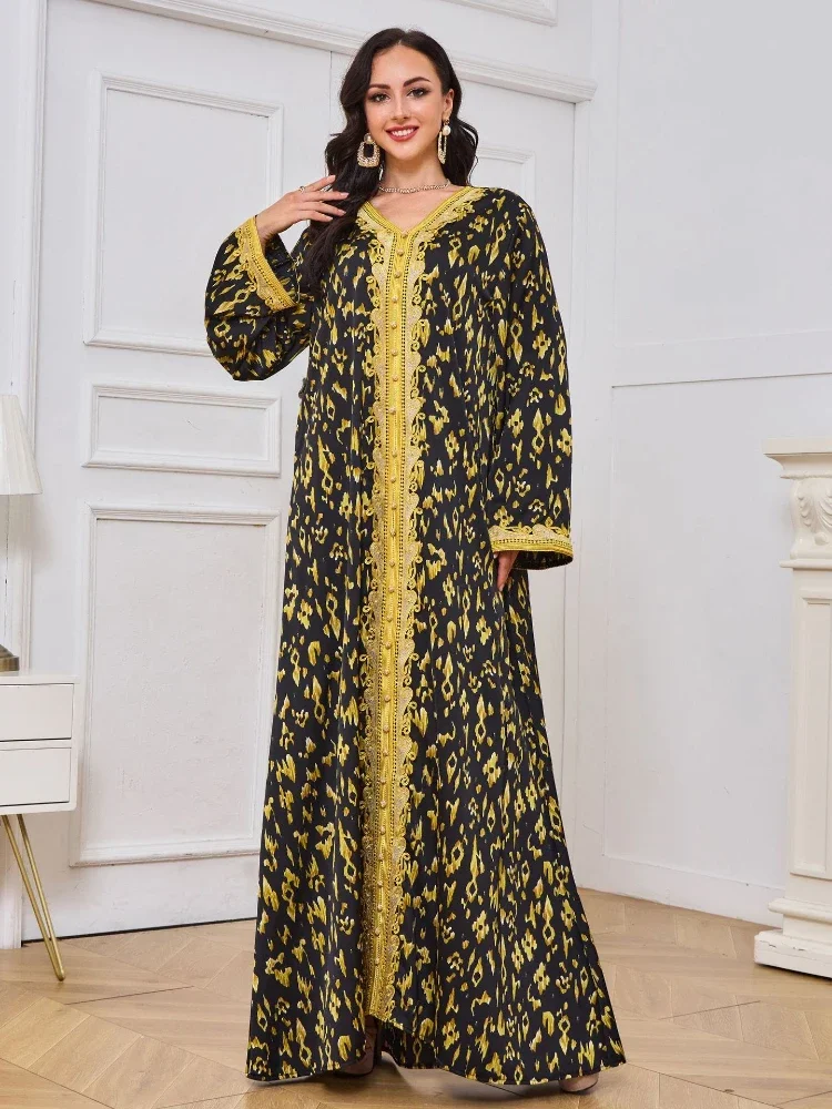 Moroccan dress Kaftan Dubai Long Dresses Women Abaya Evening Abayas Robe Party Banquet Caftan Jalabiya Muslim Ramadan Eid 2025