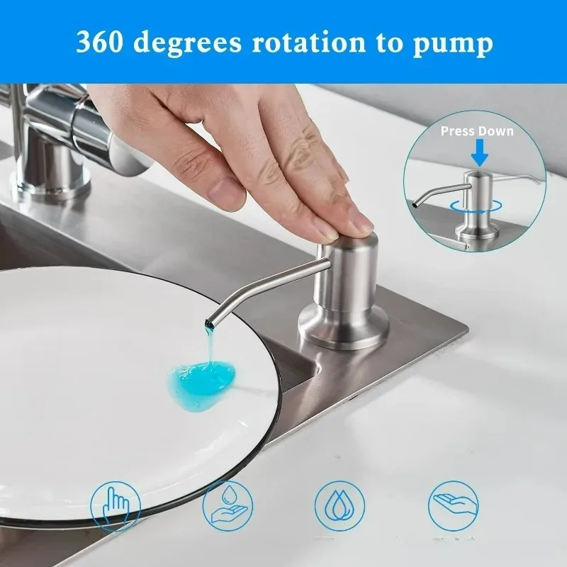 350ml/500ml Stainless Steel Useful Kitchen Sink Tools Home Product Bottle Liquid Soap Dispensers Durable Pump