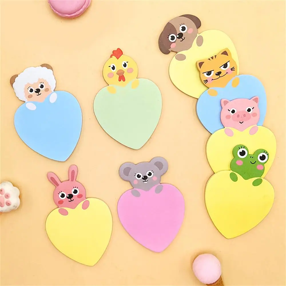 1~6PCS Writing Supplies Message Post Lovely Animal Notes Durable Rich And Colorful Heart Unique Cardboard