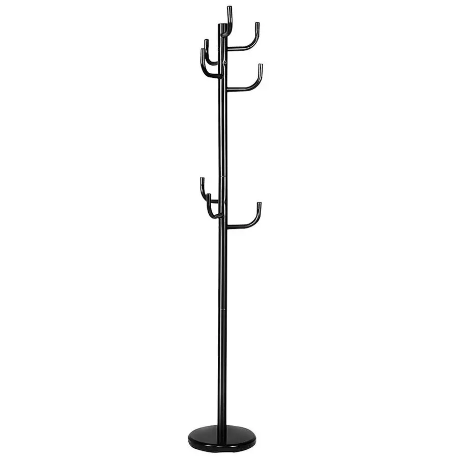 

Metal Coat Rack Freestanding Hat Stand Coat Tree Hanger Hall Umbrella Holder Hooks Black
