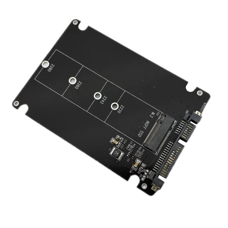 10 шт. SSD-адаптер M.2 B Key to SATA 3 Converter Riser Card 2,5 "Плата расширения Поддержка 2230 2242 2260 2280 M2 SATA Protocol SSD