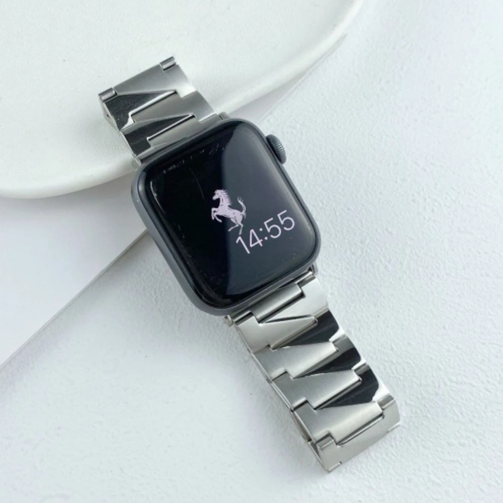 Steel Metal Strap Correa For Apple Watch Ultra 2 49MM Band Zinc Alloy Bracelet 45MM For iWatch Series 9 8 7 6 5 4 3 SE 40MM 44MM