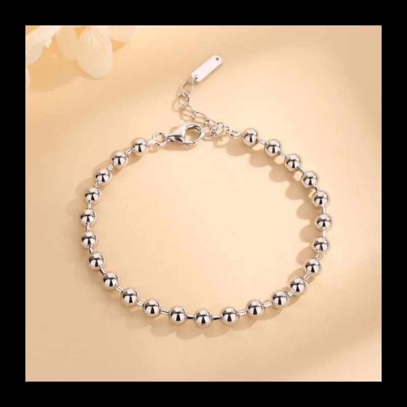 

Foreign Trade Express S925 Sterling Silver Versatile Fashion Popular Niche Design Sense Simple Bead Jewelry