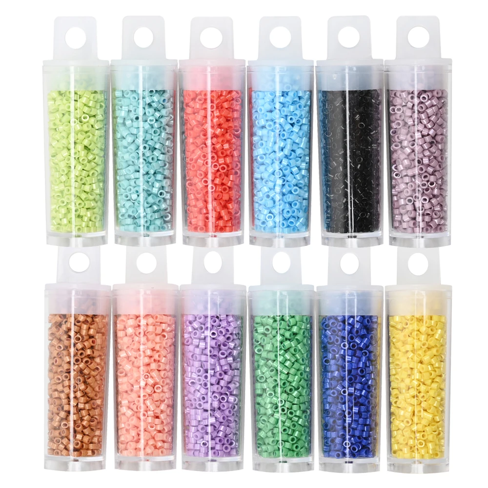 2mm Colorful Japan Glass Seed Beads 10/0  Loose Spacer Seed Beads for Needlework Jewelry Making DIY Charms Handmade Sewing