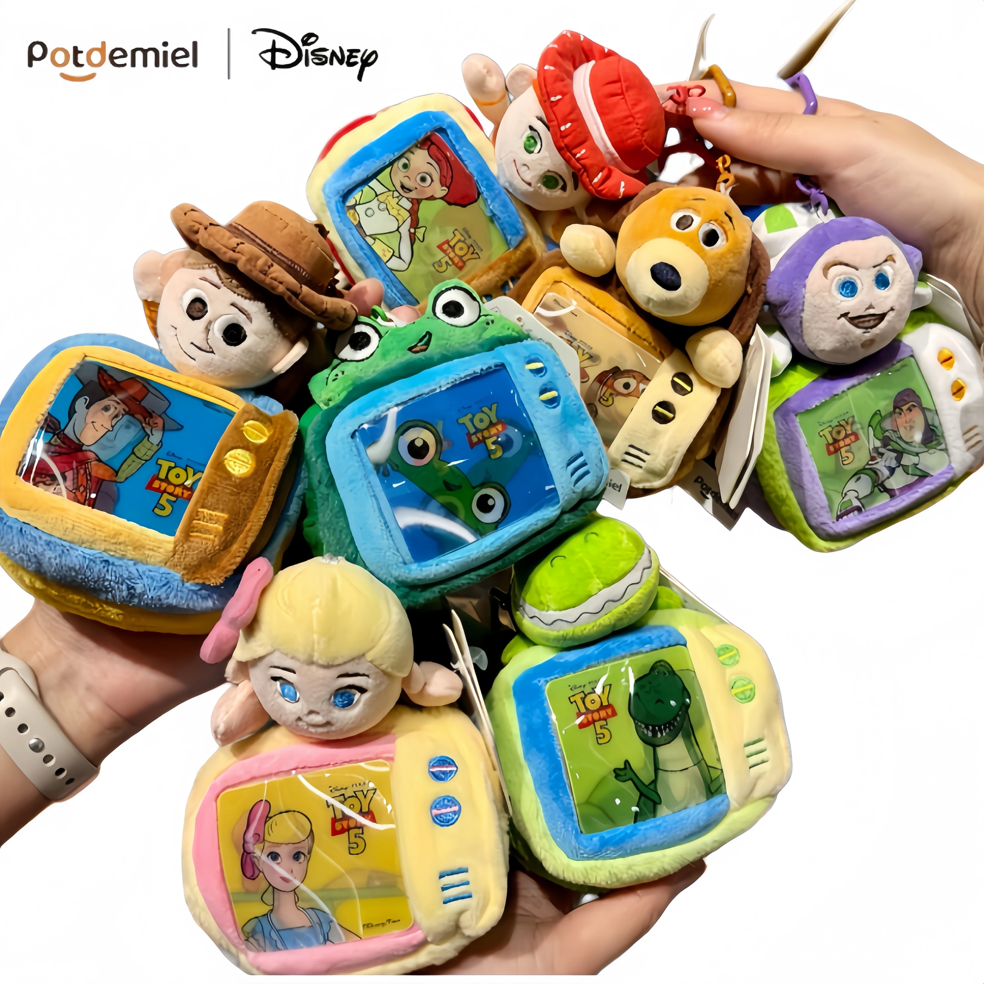 Monedero de peluche original Potdemiel de Disney Toy Story, bolsa de almacenamiento para auriculares, llavero, textura suave, uso diario al aire libre, regalo para adultos