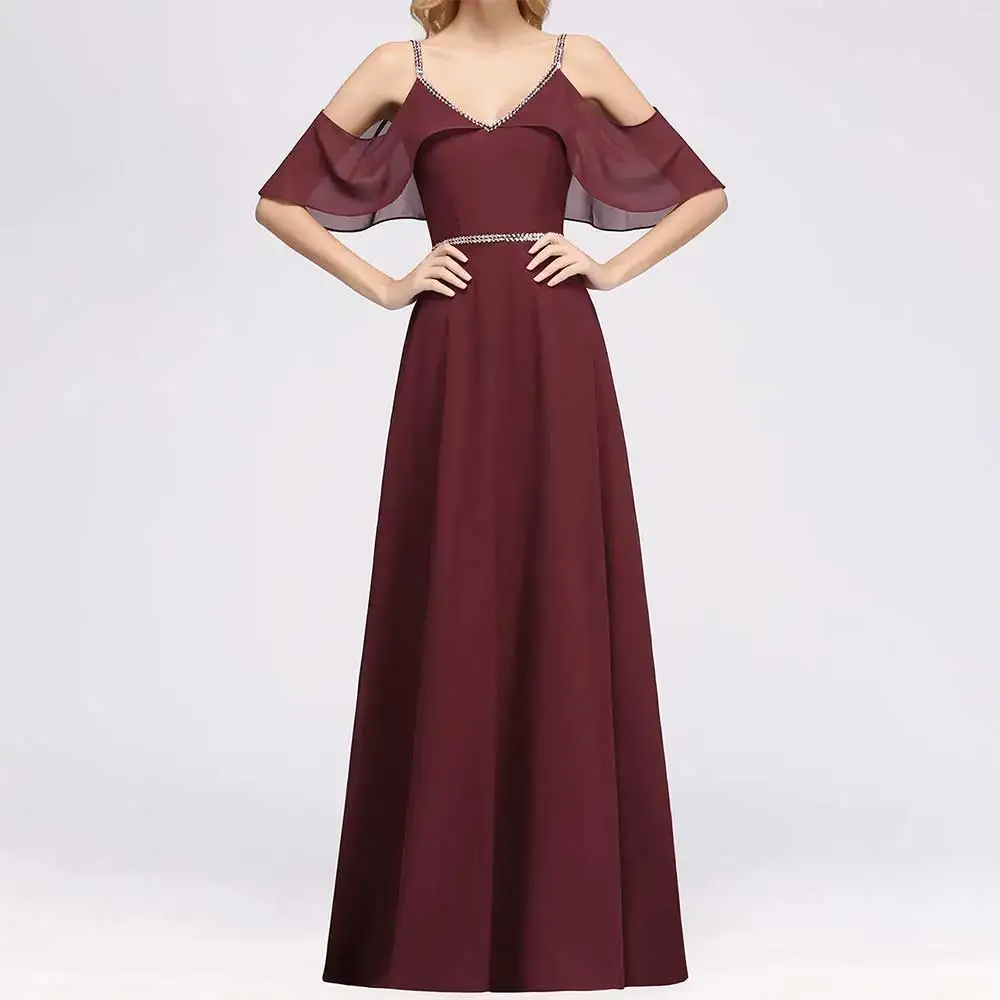 

Гламурное вечернее платье трапециевидной формы без рукавов с поясом, платье для выпускного вечера с открытой спиной, платья подружки невесты для женщин, элегантное вечернее платье