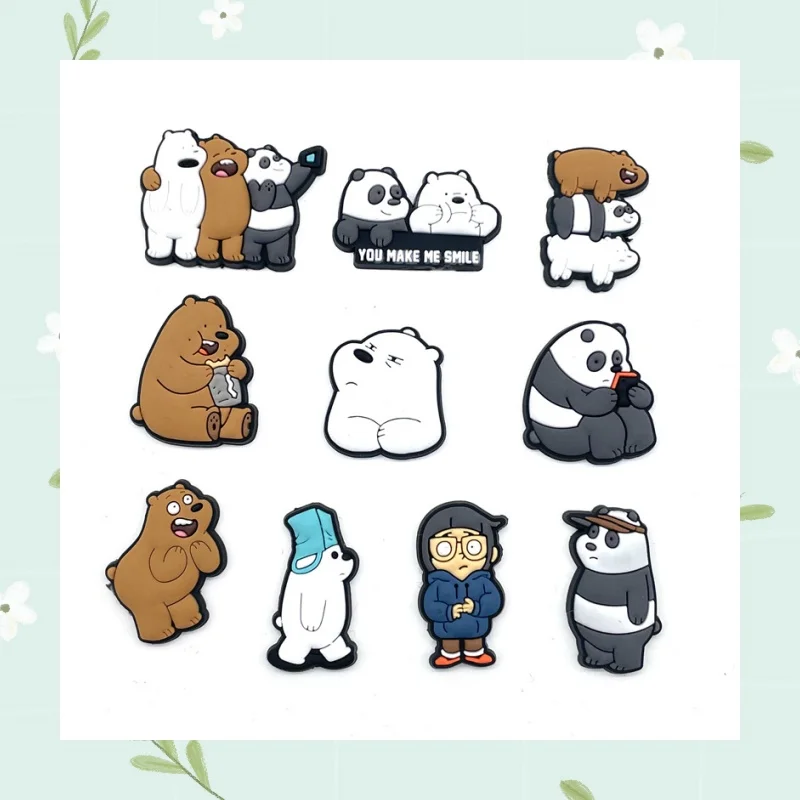 

10Pcs Unisex Cute Cartoon Bear Shoe Charms PVC Funny Shoe Accessories Gifts for Women And Men