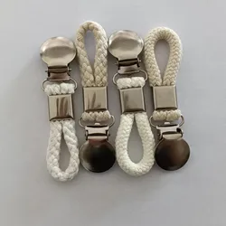 Creatieve handdoekophangclips Gevlochten multifunctionele katoenen lus Metalen haakklemmen Opbergclips voor thuis en keuken