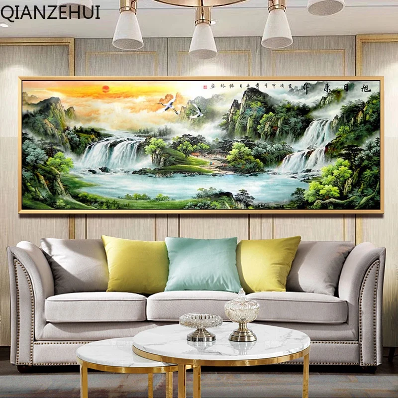 DIY full Diamond Embroidery,Round Diamond 5D Asahi Stone Landscape Living room decoration rhinestone Diamond painting