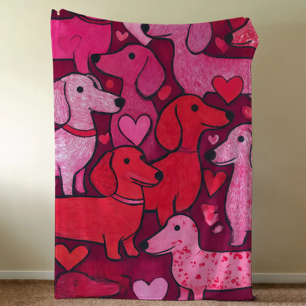Dachshund Blanket Throw Super Cosy Plush Living Room Sofa Couch Childish Birthday Gifts