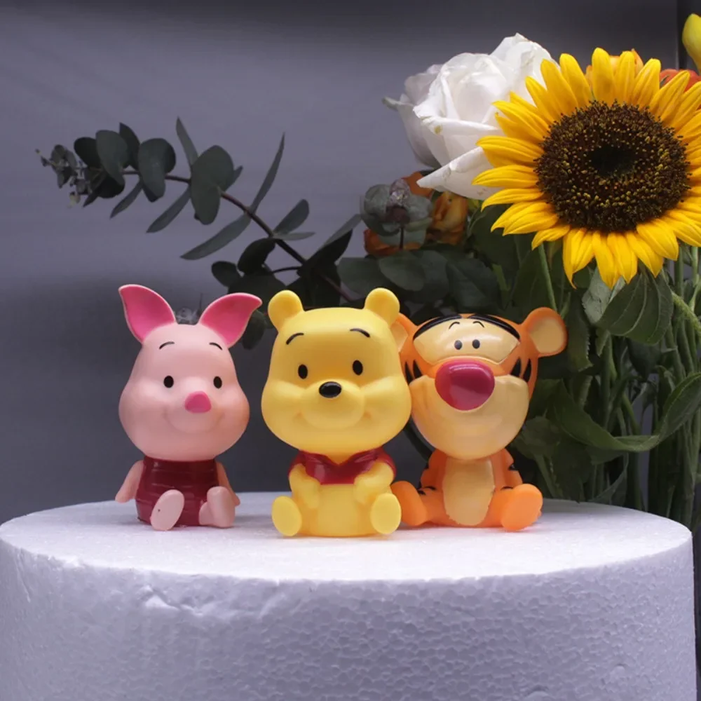 

3Pcs/Set Disney Cute Anime GK Model BirthdayCake Topper Decoration Winnie The Pooh Pig Tiggerfor Party Boys Girls Hobby Gifts