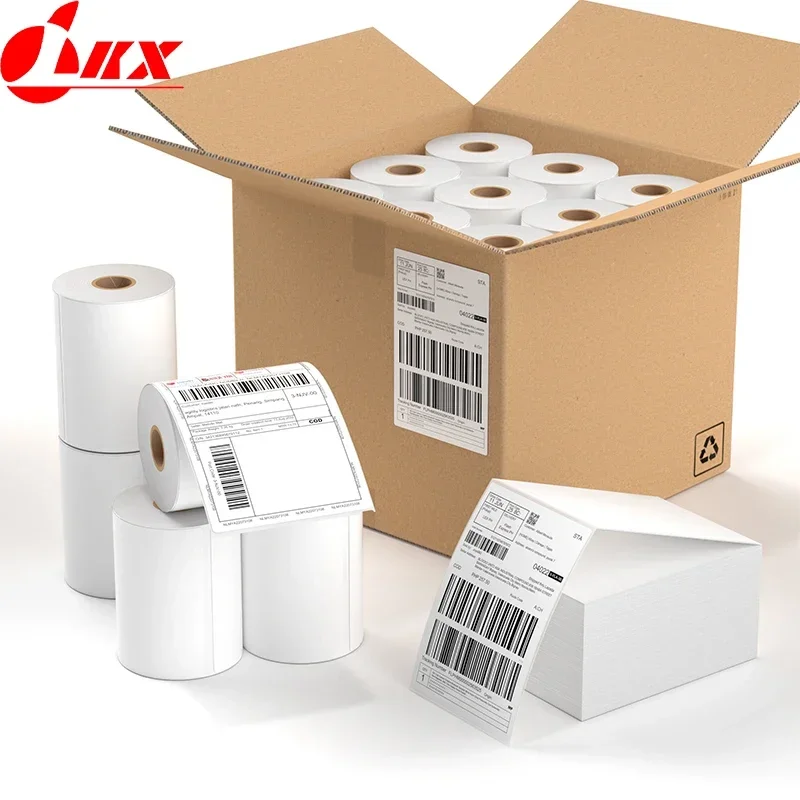 LKX 4x6 Thermal Labels for Shipping Label Printer 500PCS White Mailing Labels 4x6 Direct Thermal Labels for Phomemo Printer