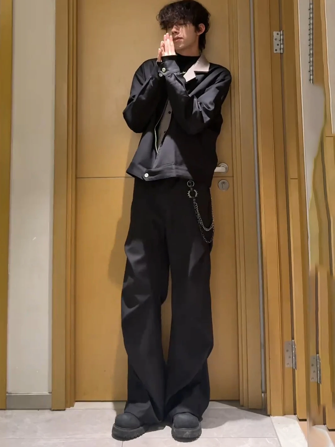 

Cleanfit Black Knife Men's Suit Pants Autumn High-End Feel Wide Leg Men's Fashion Trousers Casual Straight Leg Jeans