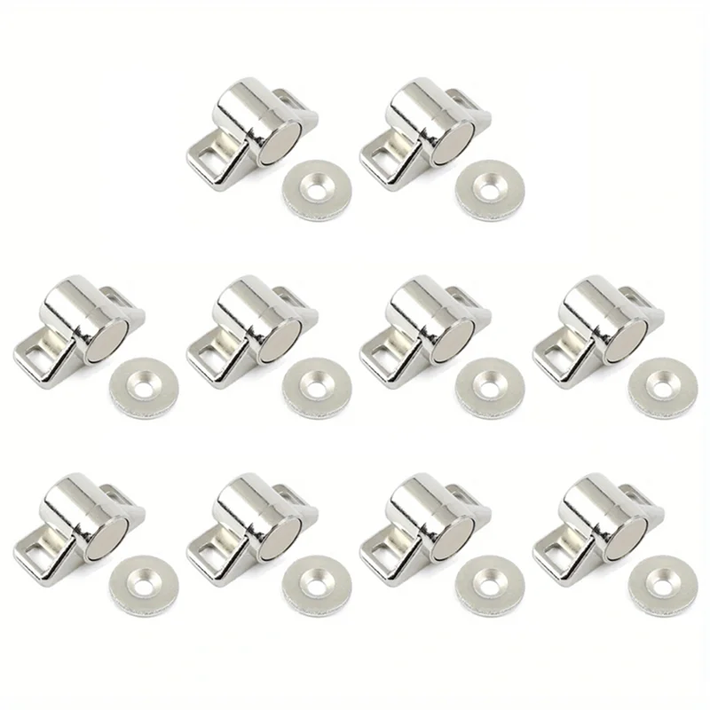 B74A 10PCS Magnetic Cabinet Door Catch With Neodymium Magnet Cabinet Latch Closure Hardware For Kitchen Cupboard Closet